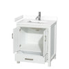 Custom image for White with Brushed Chrome Trim / White Cultured Marble, Rectangular Sink / No Mirror