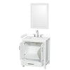 Custom image for White with Brushed Chrome Trim / White Cultured Marble, Rectangular Sink / 24