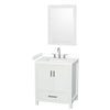 Custom image for White with Brushed Chrome Trim / White Cultured Marble, Rectangular Sink / 24