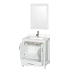Custom image for White with Brushed Chrome Trim / White Quartz, Rectangular Sink / 24