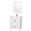 Custom image for White with Brushed Chrome Trim / White Quartz, Rectangular Sink / 24
