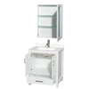Custom image for White with Brushed Chrome Trim / White Quartz, Rectangular Sink / Medicine Cabinet