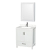 Custom image for White with Brushed Chrome Trim / White Quartz, Rectangular Sink / Medicine Cabinet