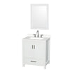 Custom image for White with Brushed Chrome Trim / White Quartz, Rectangular Sink / 24