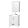 Custom image for White with Brushed Chrome Trim / White Quartz, Rectangular Sink / Medicine Cabinet