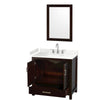 Custom image for Espresso with Brushed Chrome Trim / Carrara Cultured Marble, Rectangular Sink / 24