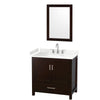 Custom image for Espresso with Brushed Chrome Trim / Carrara Cultured Marble, Rectangular Sink / 24