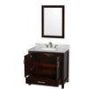 Custom image for Espresso with Brushed Chrome Trim / White Carrara Marble, Oval Sink / 24