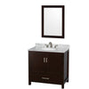 Custom image for Espresso with Brushed Chrome Trim / White Carrara Marble, Oval Sink / 24