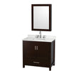 Custom image for Espresso with Brushed Chrome Trim / Giotto Quartz, Rectangular Sink / Medicine Cabinet
