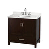 Custom image for Espresso with Brushed Chrome Trim / Giotto Quartz, Rectangular Sink / No Mirror
