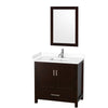 Custom image for Espresso with Brushed Chrome Trim / White Cultured Marble, Rectangular Sink / 24
