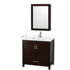 Custom image for Espresso with Brushed Chrome Trim / White Cultured Marble, Rectangular Sink / Medicine Cabinet