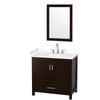 Custom image for Espresso with Brushed Chrome Trim / White Cultured Marble, Rectangular Sink / 24