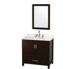 Custom image for Espresso with Brushed Chrome Trim / White Quartz, Rectangular Sink / 24