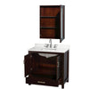 Custom image for Espresso with Brushed Chrome Trim / White Quartz, Rectangular Sink / Medicine Cabinet