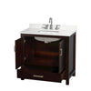 Custom image for Espresso with Brushed Chrome Trim / White Quartz, Rectangular Sink / No Mirror