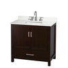 Custom image for Espresso with Brushed Chrome Trim / White Quartz, Rectangular Sink / No Mirror