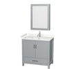 Custom image for Gray with Brushed Chrome Trim / Carrara Cultured Marble, Rectangular Sink / Medicine Cabinet