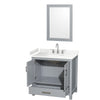 Custom image for Gray with Brushed Chrome Trim / Carrara Cultured Marble, Rectangular Sink / 24