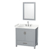 Custom image for Gray with Brushed Chrome Trim / Carrara Cultured Marble, Rectangular Sink / 24