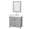 Custom image for Gray with Brushed Chrome Trim / Carrara Cultured Marble, Rectangular Sink / Medicine Cabinet