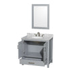 Custom image for Gray with Brushed Chrome Trim / White Carrara Marble, Oval Sink / 24