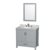 Custom image for Gray with Brushed Chrome Trim / White Carrara Marble, Oval Sink / 24