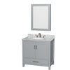 Custom image for Gray with Brushed Chrome Trim / White Carrara Marble, Oval Sink / Medicine Cabinet
