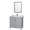 Custom image for Gray with Brushed Chrome Trim / White Carrara Marble, Rectangular Sink / 24