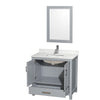 Custom image for Gray with Brushed Chrome Trim / Giotto Quartz, Rectangular Sink / 24