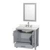 Custom image for Gray with Brushed Chrome Trim / Giotto Quartz, Rectangular Sink / 24