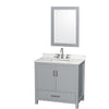 Custom image for Gray with Brushed Chrome Trim / Giotto Quartz, Rectangular Sink / 24