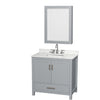 Custom image for Gray with Brushed Chrome Trim / Giotto Quartz, Rectangular Sink / Medicine Cabinet