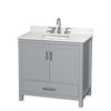 Custom image for Gray with Brushed Chrome Trim / Giotto Quartz, Rectangular Sink / No Mirror