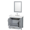 Custom image for Gray with Brushed Chrome Trim / White Cultured Marble, Rectangular Sink / 24