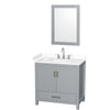 Custom image for Gray with Brushed Chrome Trim / White Cultured Marble, Rectangular Sink / 24