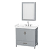 Custom image for Gray with Brushed Chrome Trim / White Cultured Marble, Rectangular Sink / Medicine Cabinet