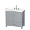 Custom image for Gray with Brushed Chrome Trim / White Cultured Marble, Rectangular Sink / No Mirror