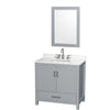 Custom image for Gray with Brushed Chrome Trim / White Quartz, Rectangular Sink / 24