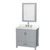 Custom image for Gray with Brushed Chrome Trim / White Quartz, Rectangular Sink / Medicine Cabinet