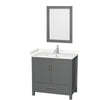 Custom image for Dark Gray with Brushed Chrome Trim / Carrara Cultured Marble, Rectangular Sink / 24