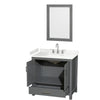 Custom image for Dark Gray with Brushed Chrome Trim / Carrara Cultured Marble, Rectangular Sink / 24