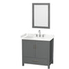 Custom image for Dark Gray with Brushed Chrome Trim / Carrara Cultured Marble, Rectangular Sink / 24