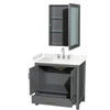 Custom image for Dark Gray with Brushed Chrome Trim / Carrara Cultured Marble, Rectangular Sink / Medicine Cabinet