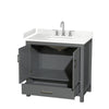 Custom image for Dark Gray with Brushed Chrome Trim / Carrara Cultured Marble, Rectangular Sink / No Mirror