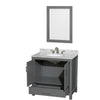 Custom image for Dark Gray with Brushed Chrome Trim / White Carrara Marble, Oval Sink / 24