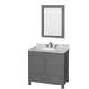 Custom image for Dark Gray with Brushed Chrome Trim / White Carrara Marble, Oval Sink / 24