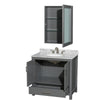 Custom image for Dark Gray with Brushed Chrome Trim / White Carrara Marble, Oval Sink / Medicine Cabinet