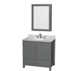 Custom image for Dark Gray with Brushed Chrome Trim / White Carrara Marble, Oval Sink / Medicine Cabinet